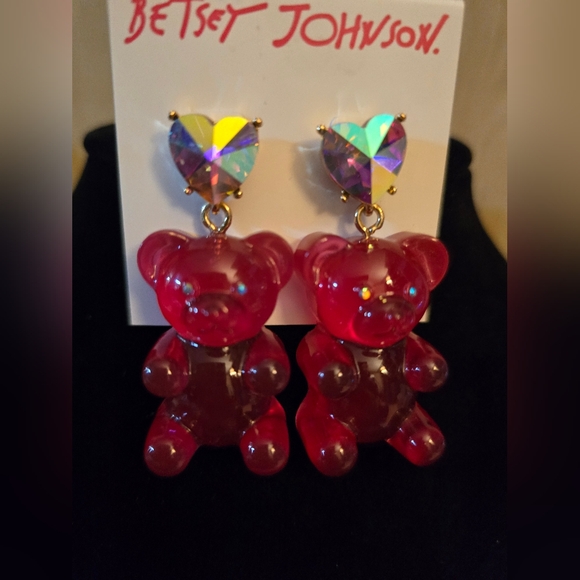 Betsey Johnson Pink Gummy Bear Drop Earrings! - Picture 7 of 14